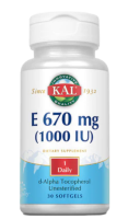 Витамин Е (Vitamin Е) 670 мг, KAL, 30 гелевых капсул