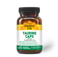 Таурин Капс (Taurine Caps), 500 мг, Country Life, 100 вегетарианских капсул