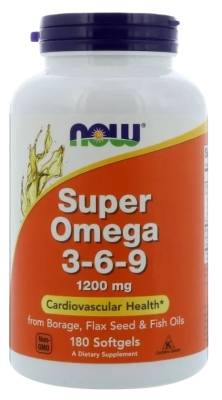 Супер Омега 3-6-9 (Super Omega 3-6-9), 1200 мг, 180 мягких таблеток