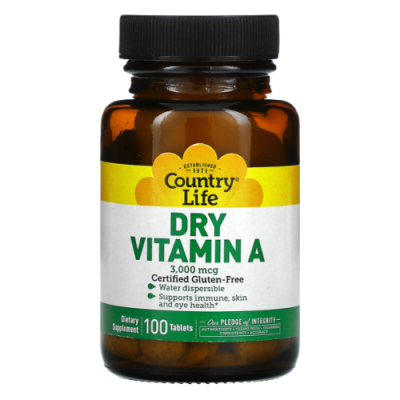 Витамин А (Dry Vitamin A 10000 IU) Country Life 100 таблеток