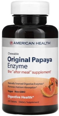 Оригинальные Ферменты Папайи (Original Papaya Enzyme), American Health, 250 жевательных таблеток