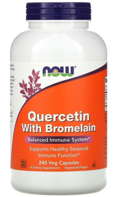 Кверцетин с Бромелаином Нау Фудс (Quercetin with Bromelain Now Foods), 240 капсул