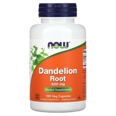 Корень одуванчика Нау Фудс (Dandelion Root Now Foods), 500 мг, 100 капсул