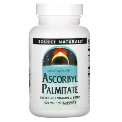 Аскорбил пальмитат (Ascorbyl Palmitate) 500 мг, Source Naturals, 90 капсул