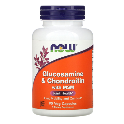 Глюкозамин и хондроитин с МСМ Нау Фудс (Glucosamine and chondroitin with MSM Now Foods ), 90 капсул